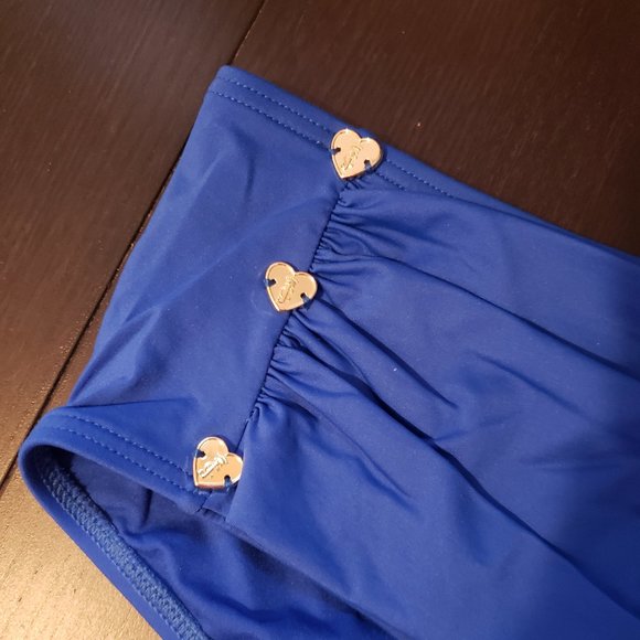 JUICY Couture BLUE Nautical Swim Bottoms Hearts XL - Picture 5 of 9